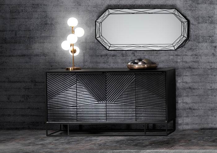 Specchiera da parete SHINE 120 cm in metallo oro lucido