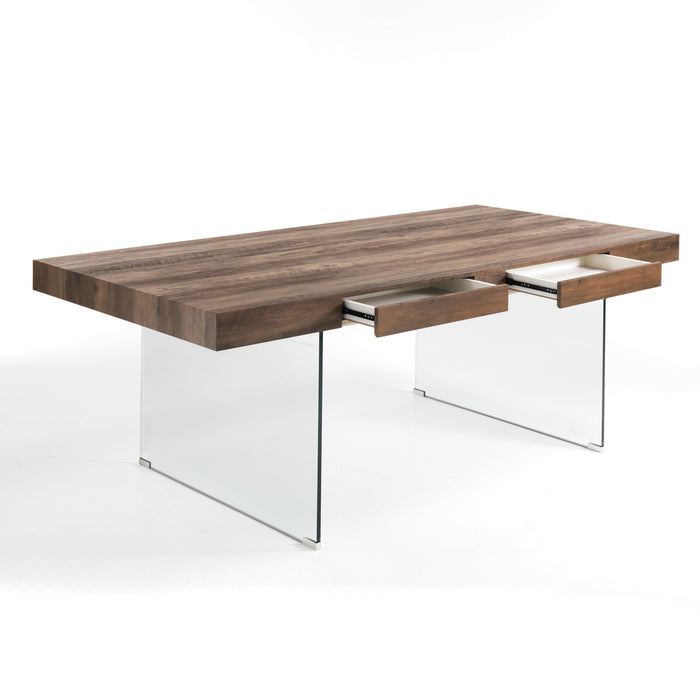 Tavolo fisso effetto legno finitura noce cm. H.76 x P.100 x L.200