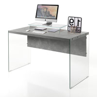 Scrivania effetto legno finitura cemento cm. H.75 x L.120 x P.56