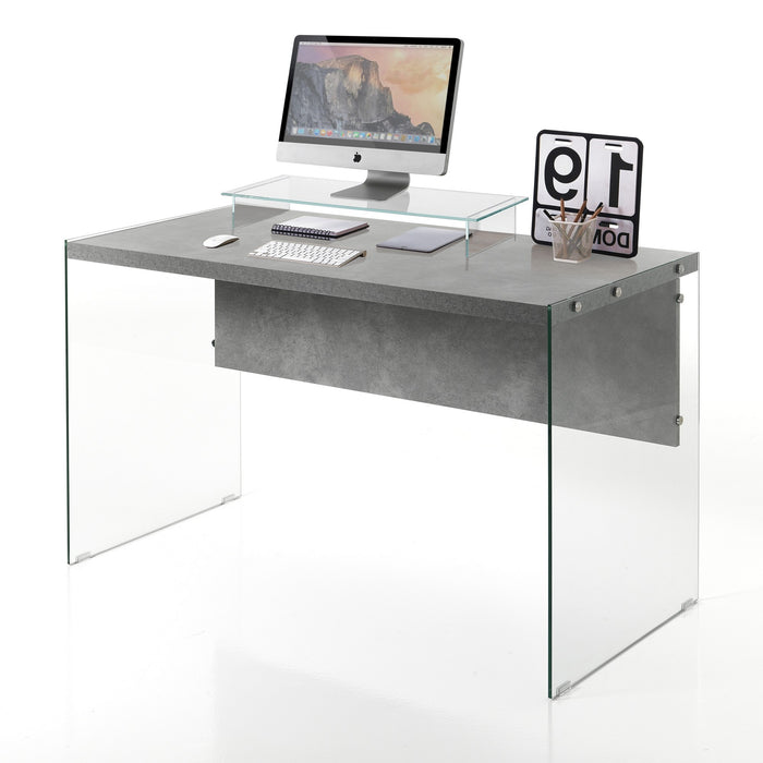 Scrivania effetto legno finitura cemento cm. H.75 x L.120 x P.56