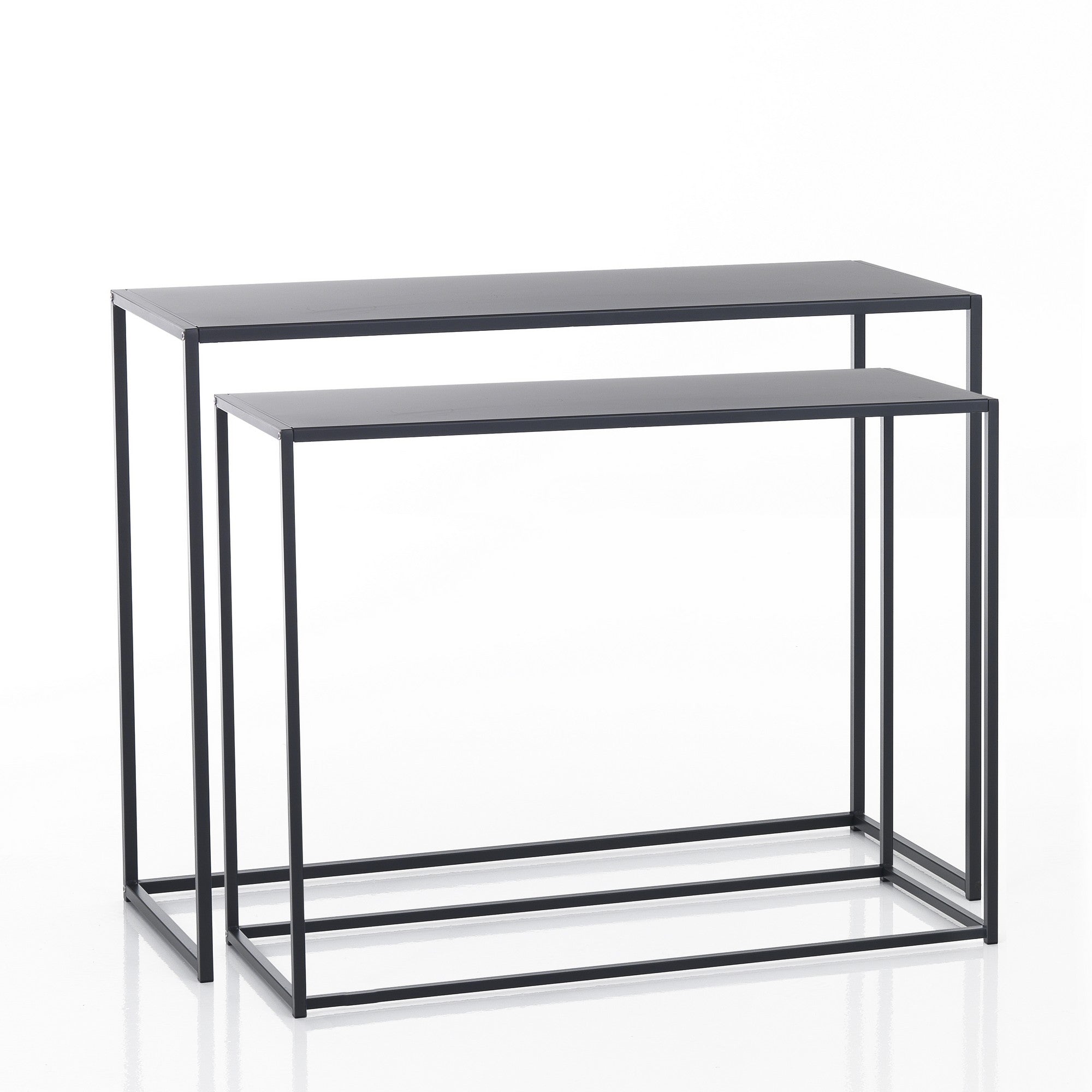 Consolle doppia in acciaio antracite cm. H.77,5xP.40xL.100 (grande)