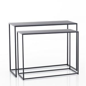 Consolle doppia in acciaio antracite cm. H.77,5xP.40xL.100 (grande)