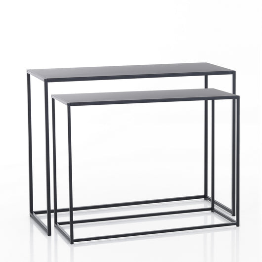 Consolle doppia in acciaio antracite cm. H.77,5xP.40xL.100 (grande)