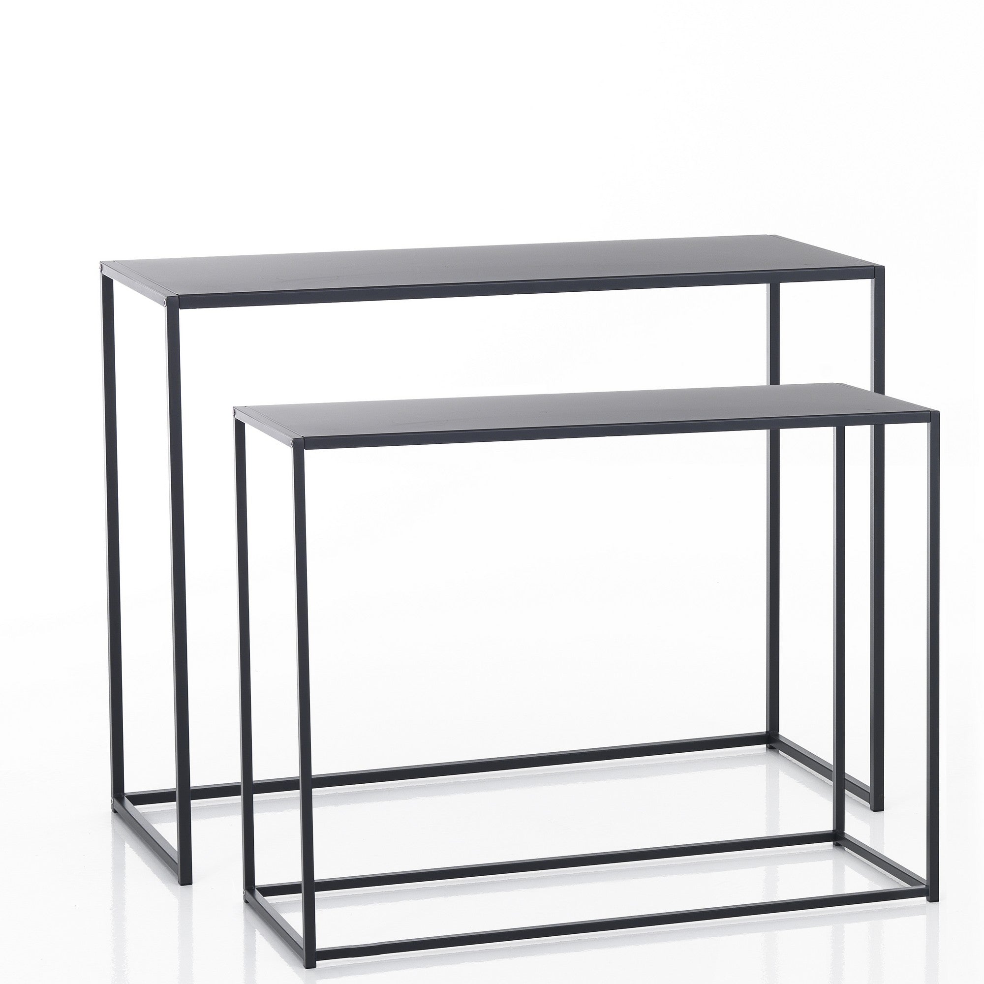 Consolle doppia in acciaio antracite cm. H.77,5xP.40xL.100 (grande)