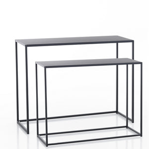 Consolle doppia in acciaio antracite cm. H.77,5xP.40xL.100 (grande)