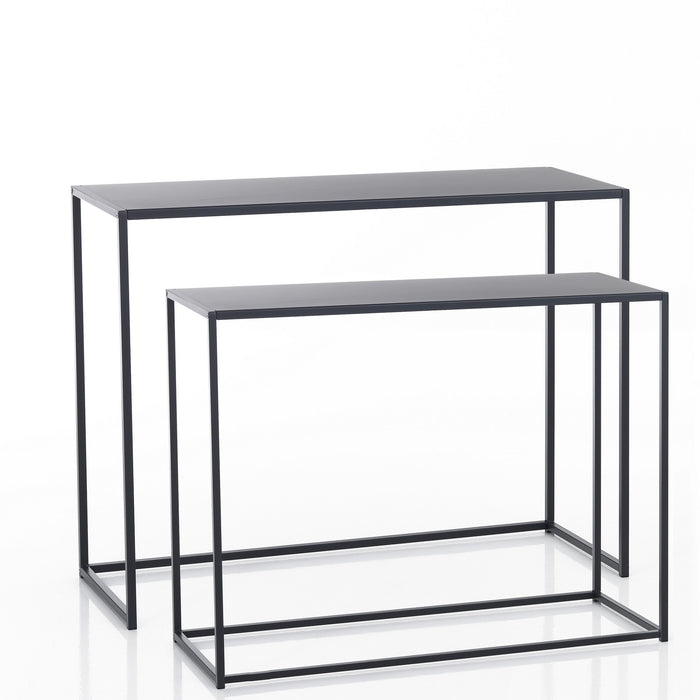 Consolle doppia in acciaio antracite cm. H.77,5xP.40xL.100 (grande)