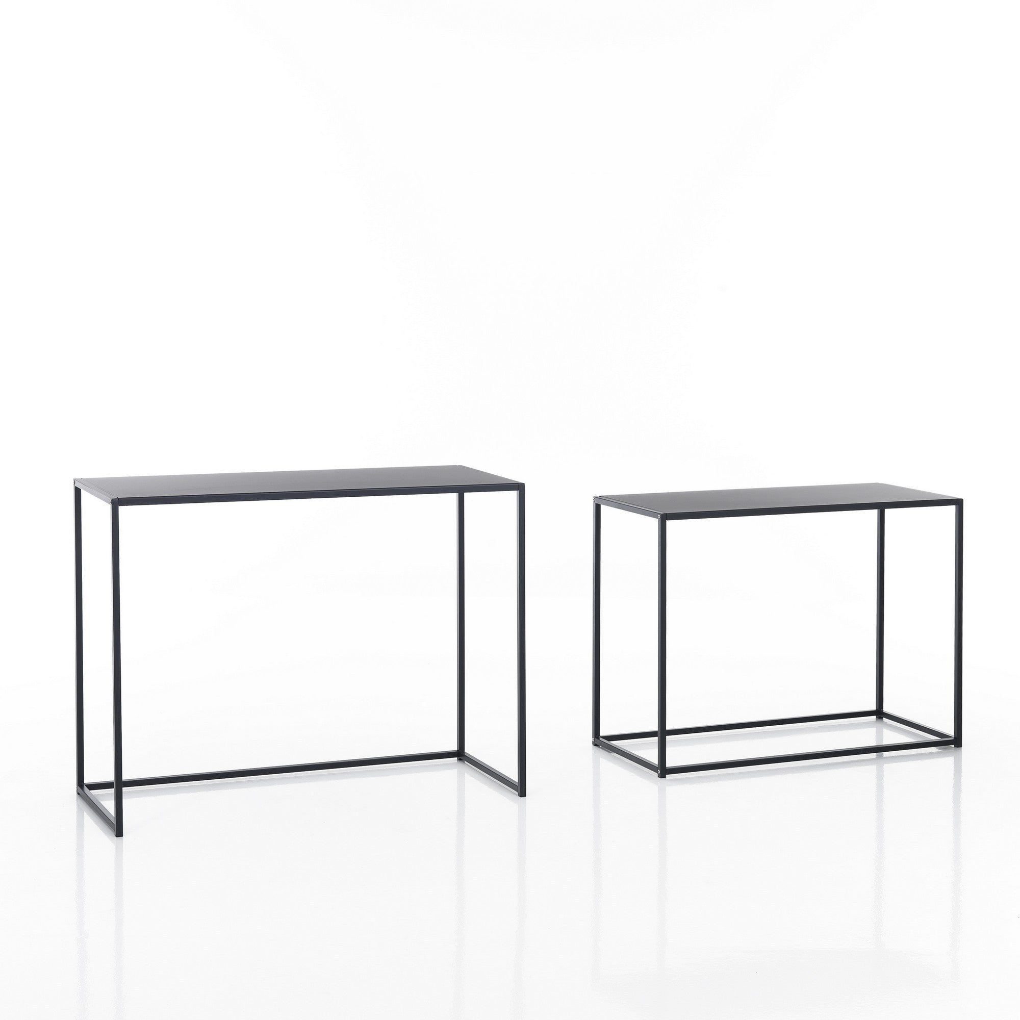 Consolle doppia in acciaio antracite cm. H.77,5xP.40xL.100 (grande)