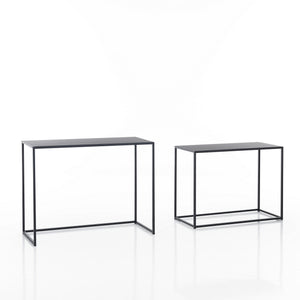 Consolle doppia in acciaio antracite cm. H.77,5xP.40xL.100 (grande)