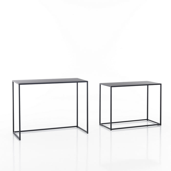 Consolle doppia in acciaio antracite cm. H.77,5xP.40xL.100 (grande)