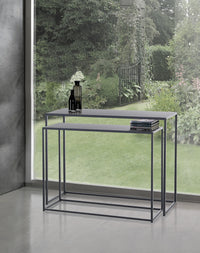 Consolle doppia in acciaio antracite cm. H.77,5xP.40xL.100 (grande)