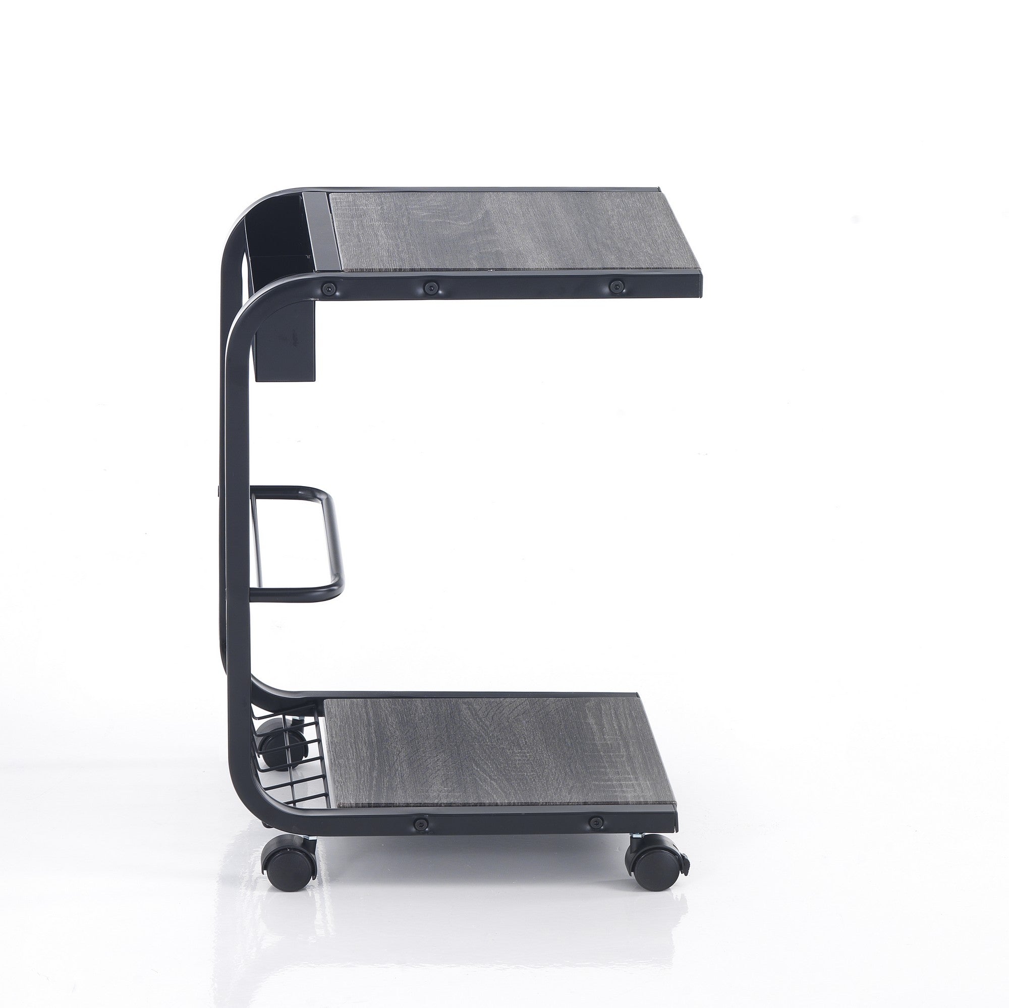 Carrello ELGIN multifunzione con 3 ripiani in metallo nero