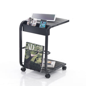 Carrello ELGIN multifunzione con 3 ripiani in metallo nero