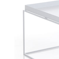 Tavolino da esterno in acciaio bianco H.40 x L.60 x P.60