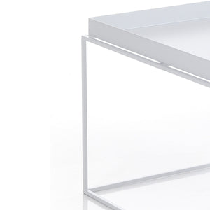 Tavolino da esterno in acciaio bianco H.40 x L.60 x P.60