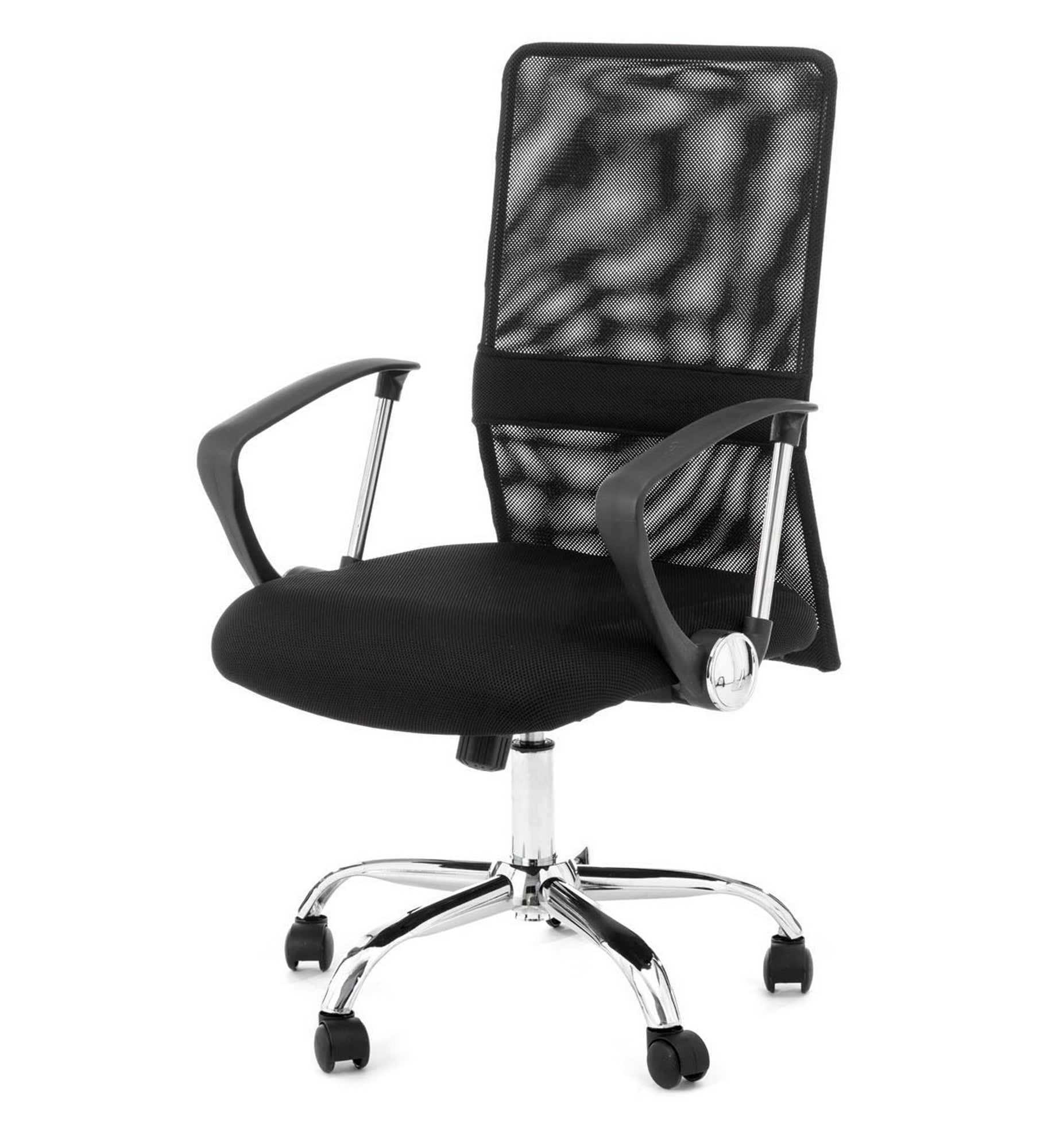 Poltrona da ufficio in microfibra nera cm. H.100/110 x L.63 x P.63