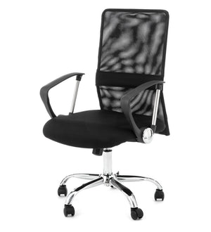 Poltrona da ufficio in microfibra nera cm. H.100/110 x L.63 x P.63