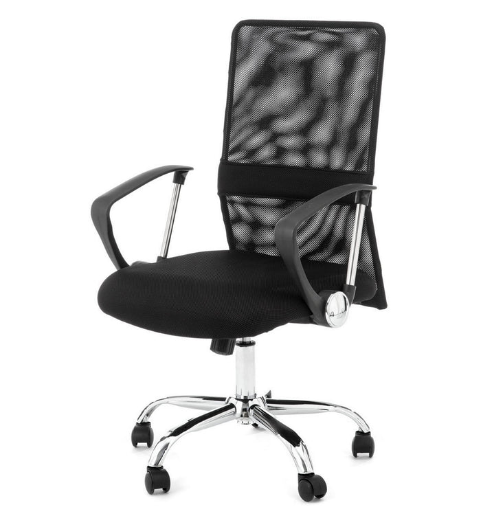 Poltrona da ufficio in microfibra nera cm. H.100/110 x L.63 x P.63