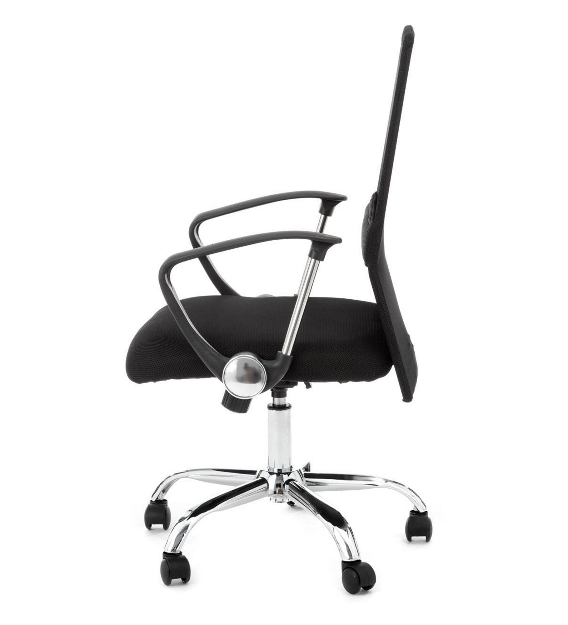 Poltrona da ufficio in microfibra nera cm. H.100/110 x L.63 x P.63