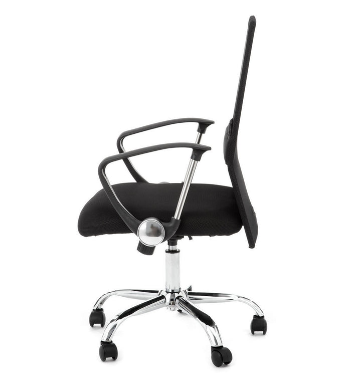 Poltrona da ufficio in microfibra nera cm. H.100/110 x L.63 x P.63