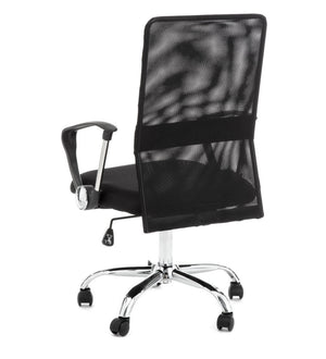 Poltrona da ufficio in microfibra nera cm. H.100/110 x L.63 x P.63