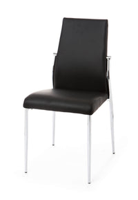 Set 4 sedie in pelle sintetica nera cm. H.85 x L.41 x P.53
