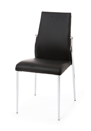 Set 4 sedie in pelle sintetica nera cm. H.85 x L.41 x P.53