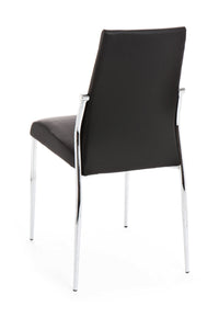 Set 4 sedie in pelle sintetica nera cm. H.85 x L.41 x P.53