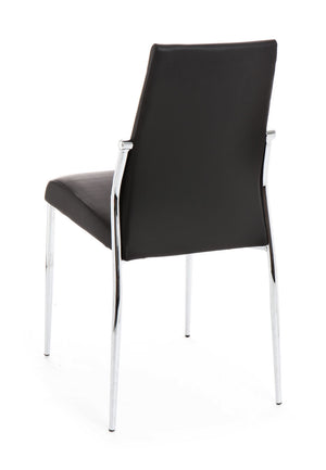 Set 4 sedie in pelle sintetica nera cm. H.85 x L.41 x P.53
