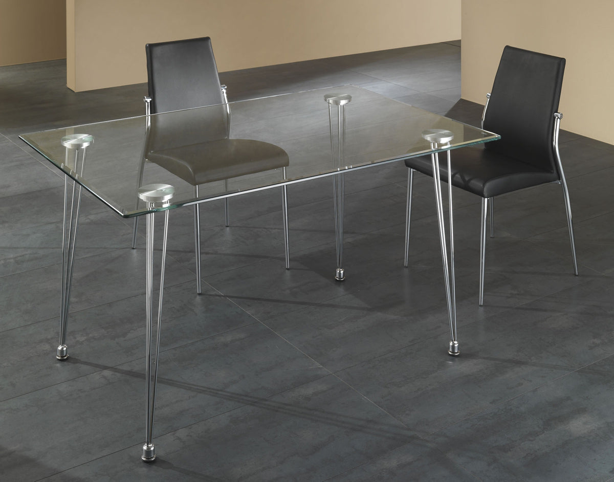 Set 4 sedie in pelle sintetica nera cm. H.85 x L.41 x P.53