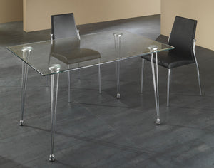 Set 4 sedie in pelle sintetica nera cm. H.85 x L.41 x P.53