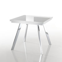 Tavolo allungabile effetto legno bianco cm. L.85/170xP.85xH.75,5/73,5