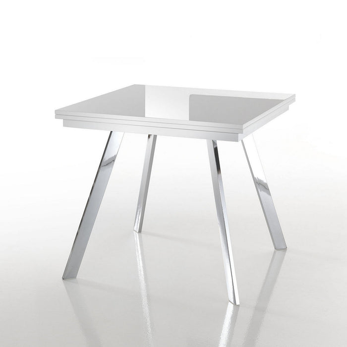 Tavolo allungabile effetto legno bianco cm. L.85/170xP.85xH.75,5/73,5