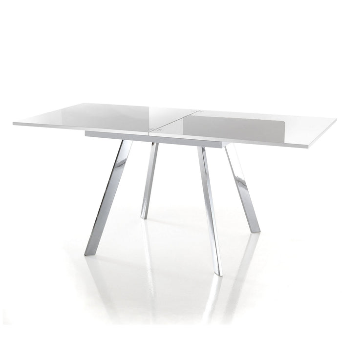 Tavolo allungabile effetto legno bianco cm. L.85/170xP.85xH.75,5/73,5