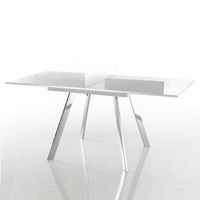 Tavolo allungabile effetto legno bianco cm. L.85/170xP.85xH.75,5/73,5