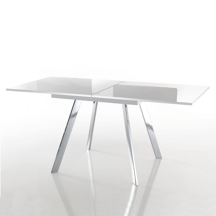 Tavolo allungabile effetto legno bianco cm. L.85/170xP.85xH.75,5/73,5