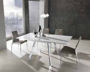 Tavolo allungabile effetto legno bianco cm. L.85/170xP.85xH.75,5/73,5