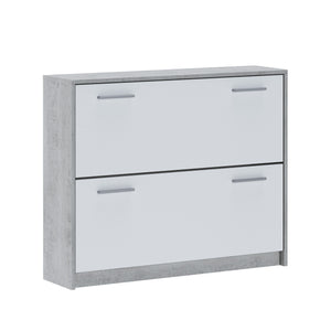 Scarpiera effetto legno finitura cemento H.81 x L.100 x P.25 cm