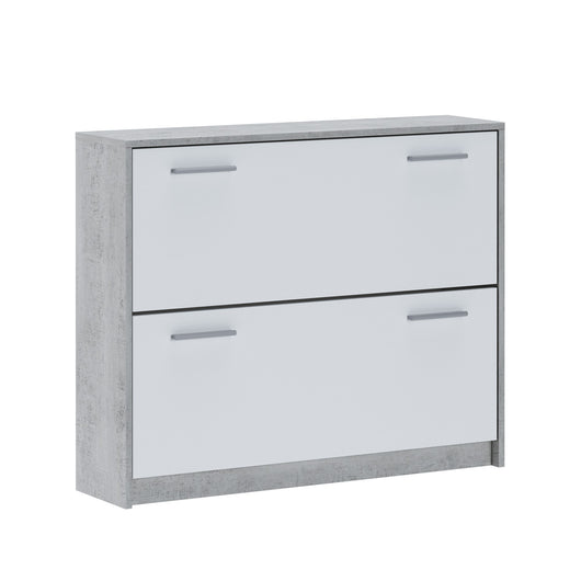 Scarpiera effetto legno finitura cemento H.81 x L.100 x P.25 cm