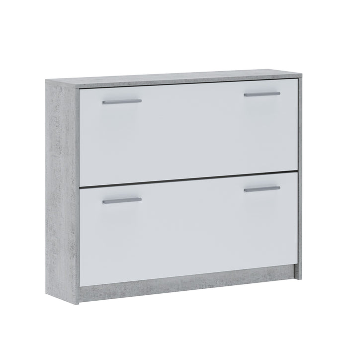 Scarpiera effetto legno finitura cemento H.81 x L.100 x P.25 cm