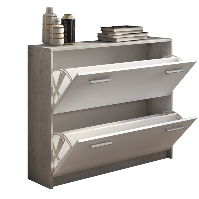 Scarpiera effetto legno finitura cemento H.81 x L.100 x P.25 cm