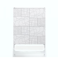 Mobile alto 4 ante effetto legno laccato bianco  cm. H.110xL.90xP.35