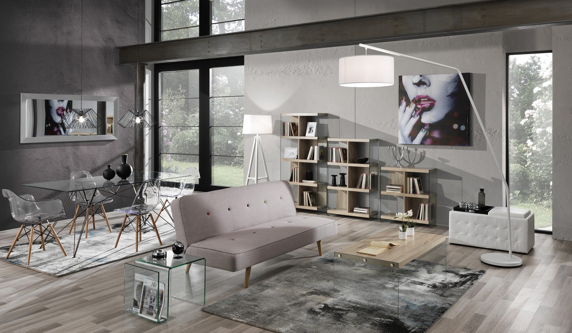 Stampa su tela multicolore cm. H.100 x L.100 x P.3