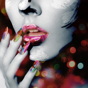 Stampa su tela multicolore cm. H.100 x L.100 x P.3