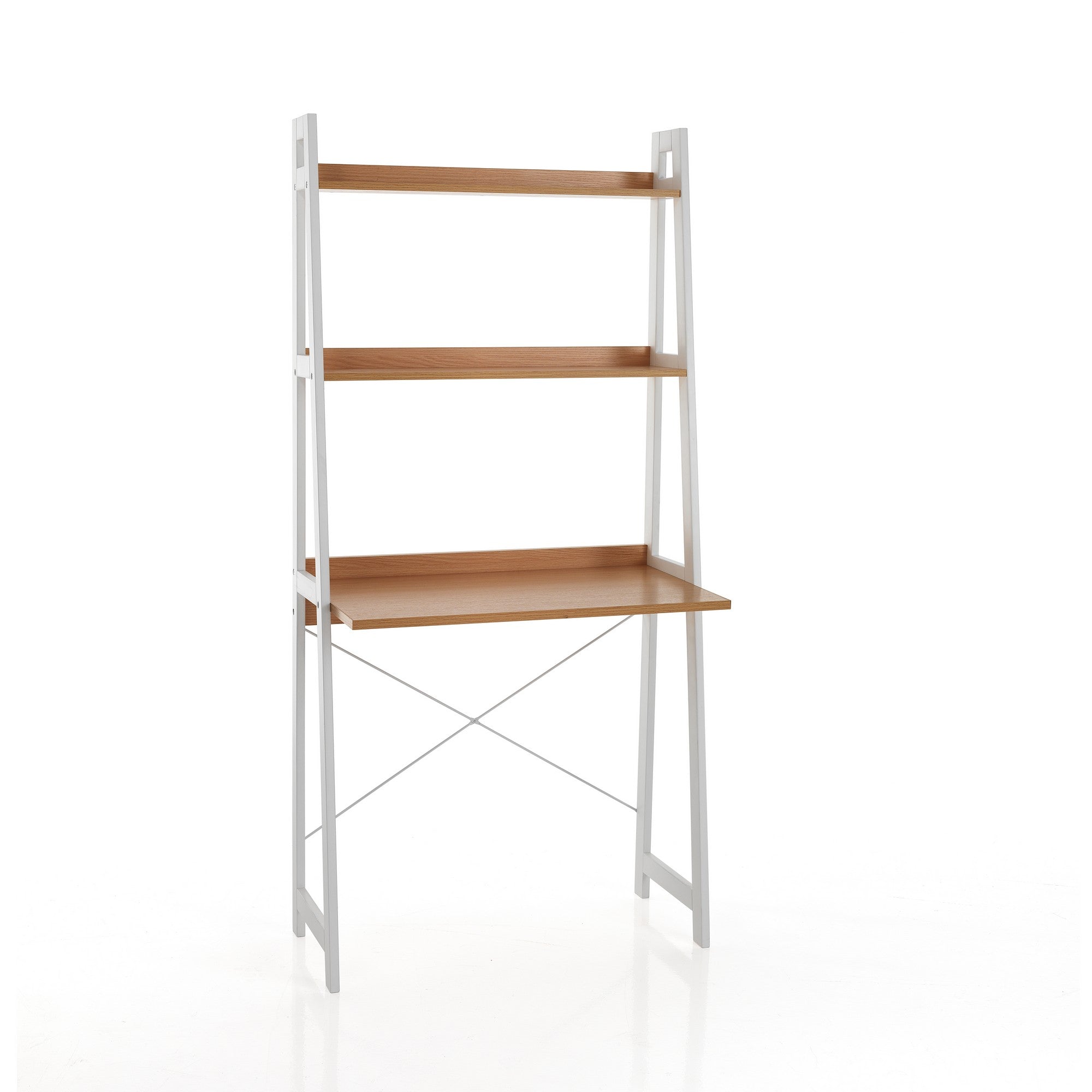 Libreria effetto legno laccata bianca cm. H.170 x L.80 x P.45