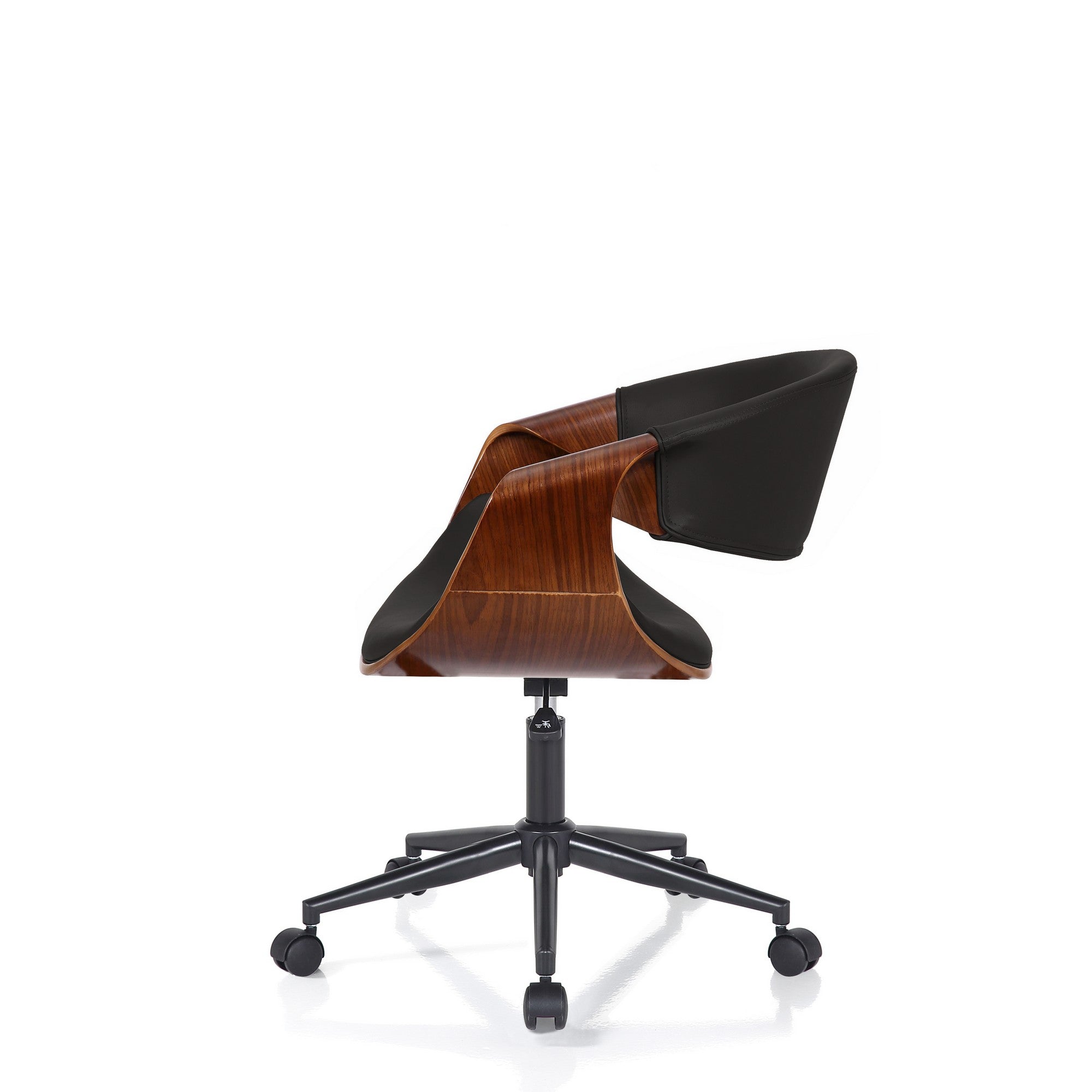 Poltrona da ufficio in pelle sintetica nera cm H.73/83 x L.54 x P.55