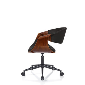 Poltrona da ufficio in pelle sintetica nera cm H.73/83 x L.54 x P.55