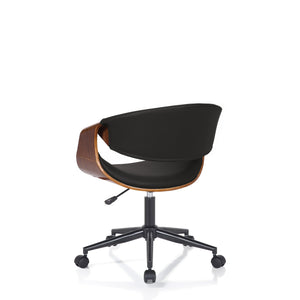 Poltrona da ufficio in pelle sintetica nera cm H.73/83 x L.54 x P.55