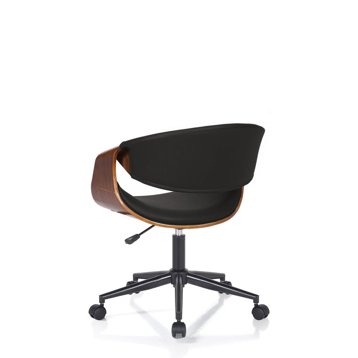 Poltrona da ufficio in pelle sintetica nera cm H.73/83 x L.54 x P.55