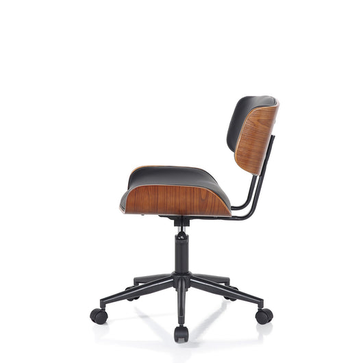 Poltrona da ufficio in pelle sintetica nera cm H.78/88 x L.50 x P.54