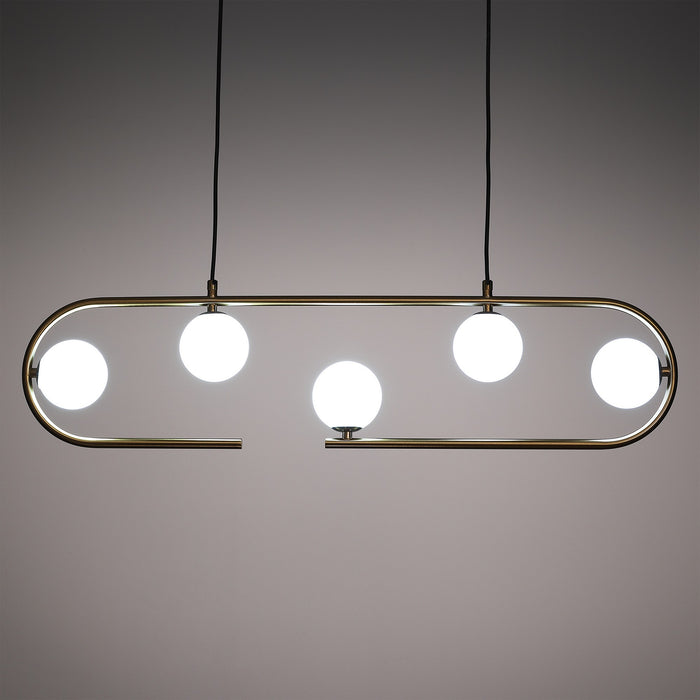 Lampadario in acciaio verniciato ottone cm. L.86 P.9,5 H.22